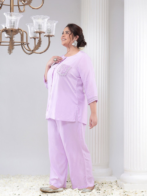 Bani Women Plus Size Round Neck Top and Trousers - Image 3