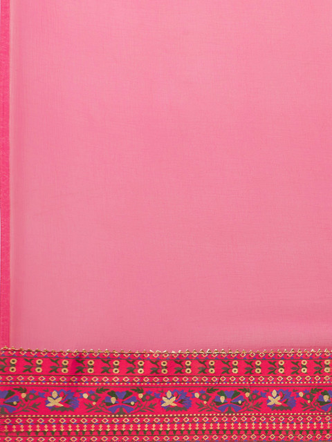 GoSriKi Ethnic Motifs Yoke Design Gotta Patti Kurta With Trousers & Dupatta - Image 4