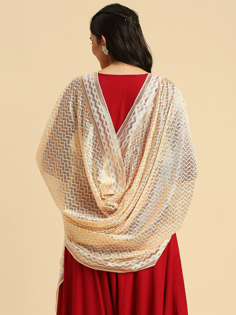 Dupatta Bazaar Woven Design Zari Dupatta - Image 7