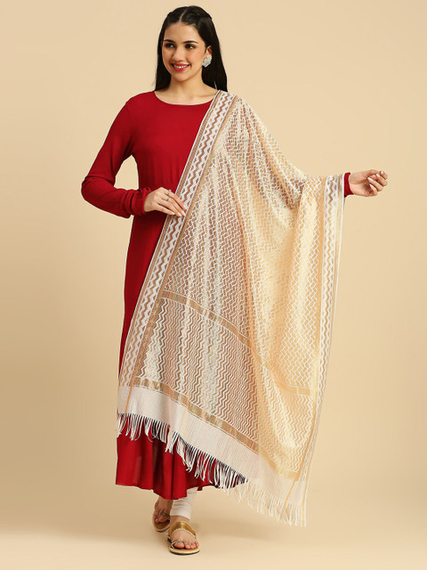 Dupatta Bazaar Woven Design Zari Dupatta - Image 5