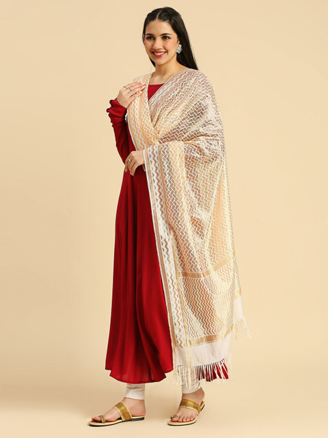 Dupatta Bazaar Woven Design Zari Dupatta - Image 3