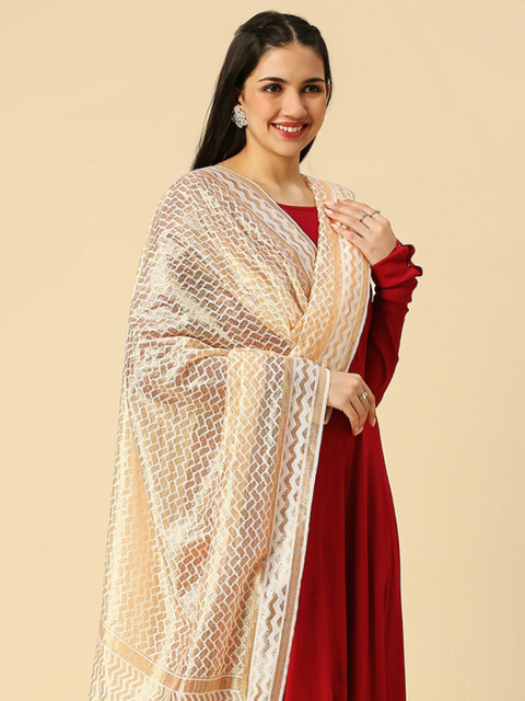 Dupatta Bazaar Woven Design Zari Dupatta - Image 6