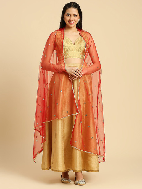Dupatta Bazaar Embroidered Sequinned Net Dupatta