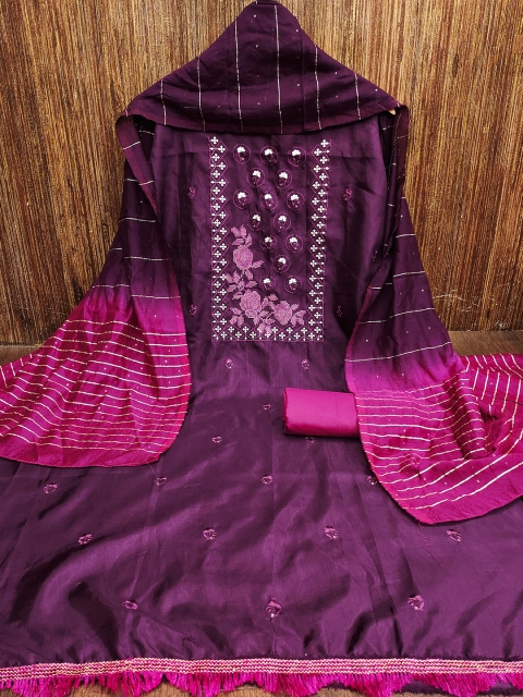 MANVAA Floral Embroidered Unstitched Dress Material