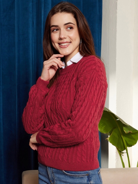 Berrylush Cable Knit Acrylic Pullover Sweater - Image 3