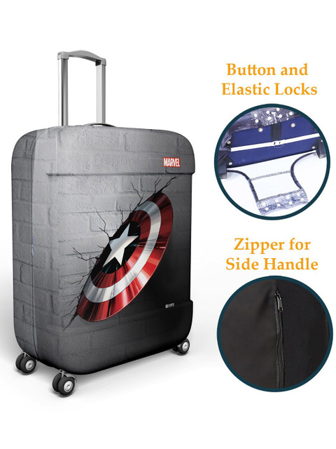 Kuber Industries Captain America Shield Printed Luggage Cover - Image 3