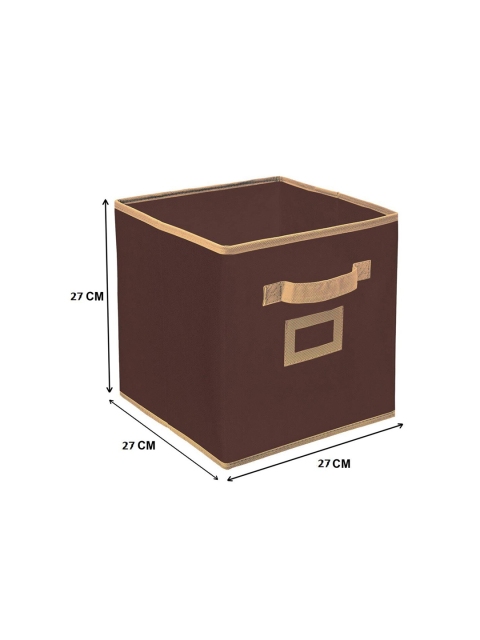 Kuber Industries Black & Brown 2-Pieces Non Woven Clothes Box Foldable Drawer Storage Box - Image 5