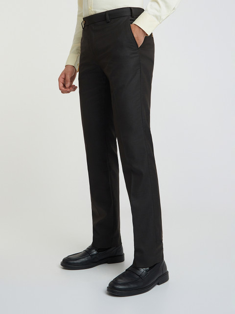Park Avenue Men Checked Smart Fit Formal Trousers - Image 3