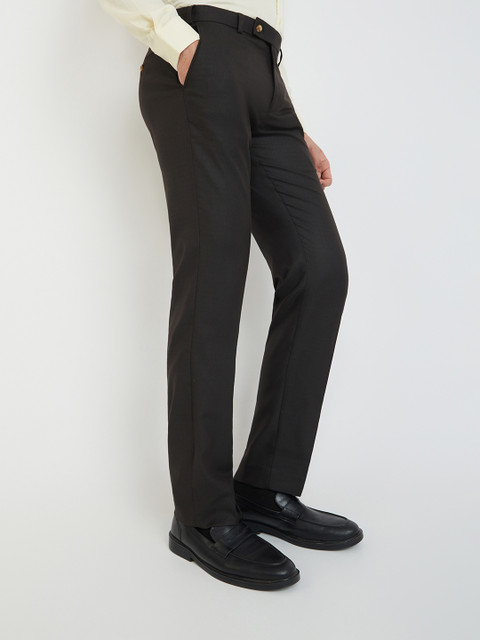 Park Avenue Men Checked Smart Fit Formal Trousers - Image 2
