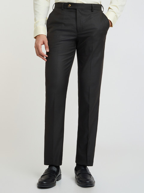 Park Avenue Men Checked Smart Fit Formal Trousers