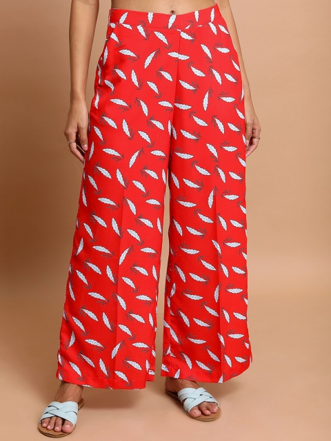 KETCH Women Conversational Printed Flared Parallel Trousers