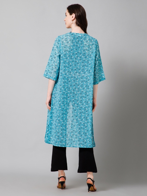 PURYS Floral Printed Longline Open Front Shrug - Image 5