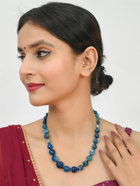 RATNAVALI JEWELS Agate Beaded Necklace