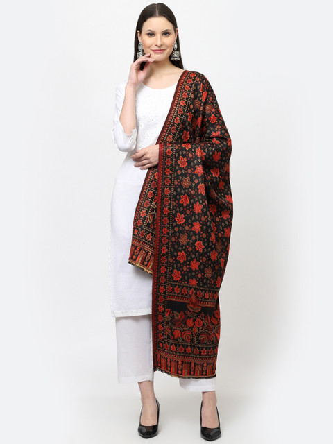 WEAVERS VILLA Ethnic Motifs Woven Design Winter Shawl