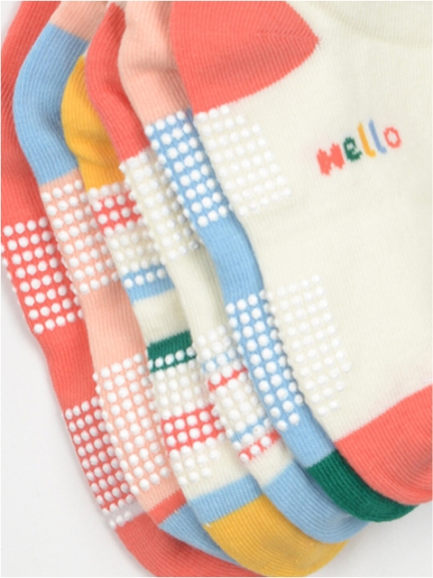 FOOTPRINT 6 Pairs Infant Kids Unisex Multi-Colored Ankle-Length Assorted Antiskid Cotton Socks - Image 7