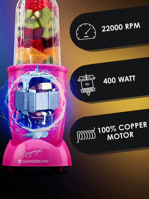Wonderchef Nutri-blend GO Pink Juicer 400 Watt 500 Ml - Image 3