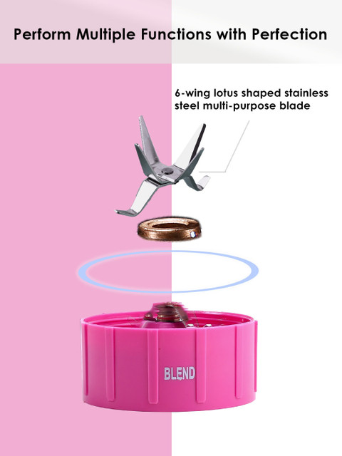 Wonderchef Nutri-blend GO Pink Juicer 400 Watt 500 Ml - Image 5