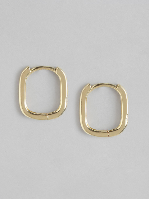 Carlton London Women Gold-Plated CZ Studded Hoop Earrings - Image 3