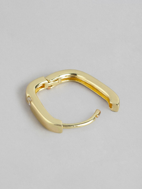 Carlton London Women Gold-Plated CZ Studded Hoop Earrings - Image 5