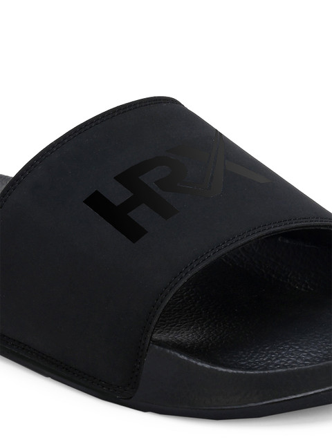 HRX by Hrithik Roshan Men Black Printed Sliders - Image 7