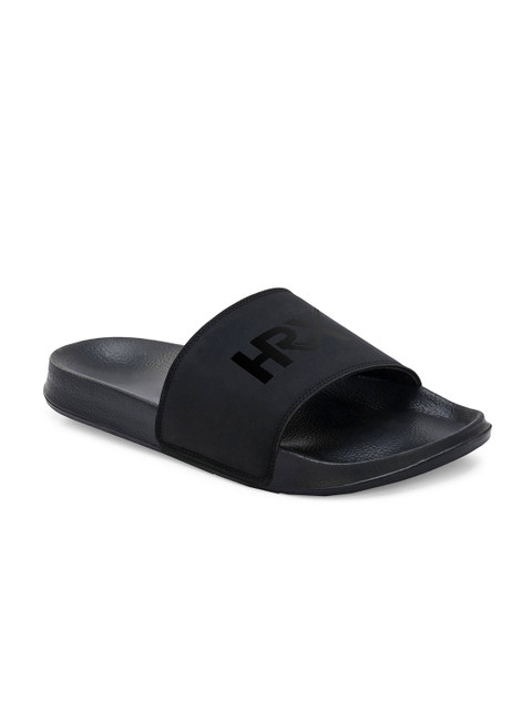 HRX by Hrithik Roshan Men Black Printed Sliders - Image 3
