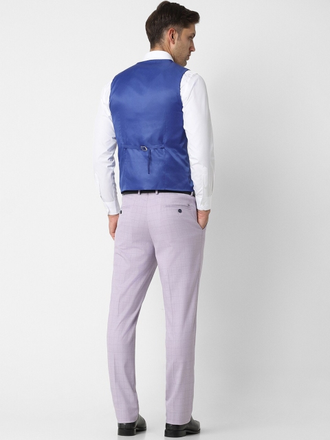 Van Heusen Men Checked Single-Breasted Three-Piece Slim-Fit Formal Suit - Image 3