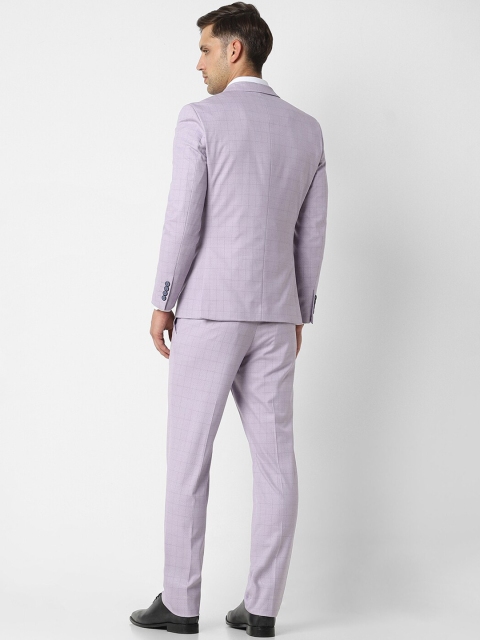Van Heusen Men Checked Single-Breasted Three-Piece Slim-Fit Formal Suit - Image 4