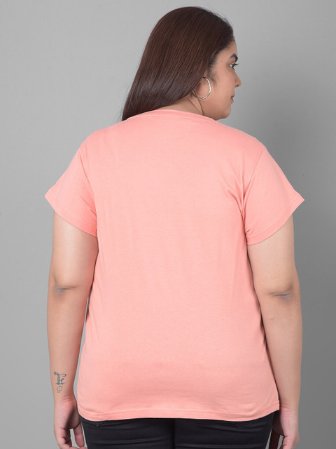 Club York Plus Size Typography Printed Round Neck Shirt Sleeves T-shirt - Image 5