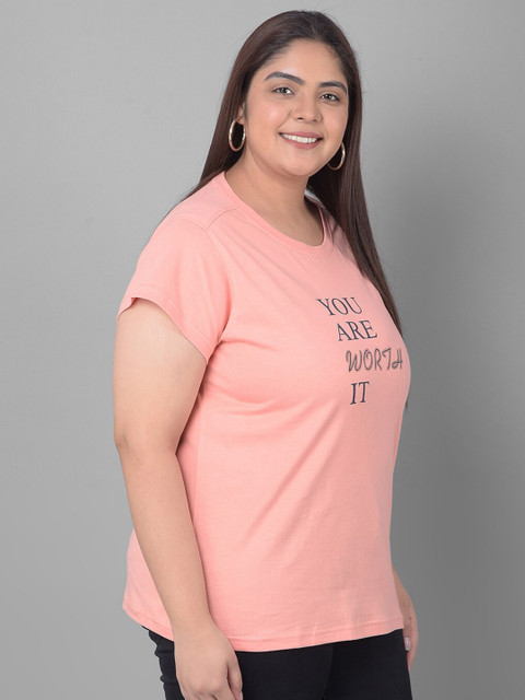 Club York Plus Size Typography Printed Round Neck Shirt Sleeves T-shirt - Image 3