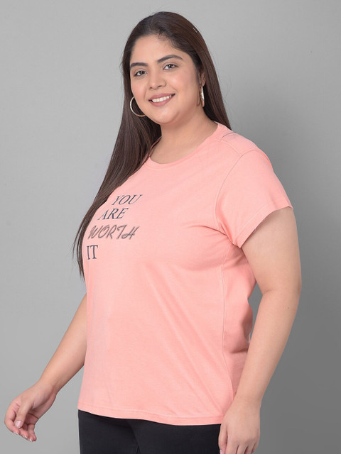Club York Plus Size Typography Printed Round Neck Shirt Sleeves T-shirt - Image 4