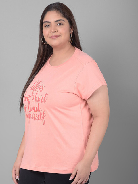 Club York Plus Size Typography Printed Round Neck Shirt Sleeves T-shirt - Image 4