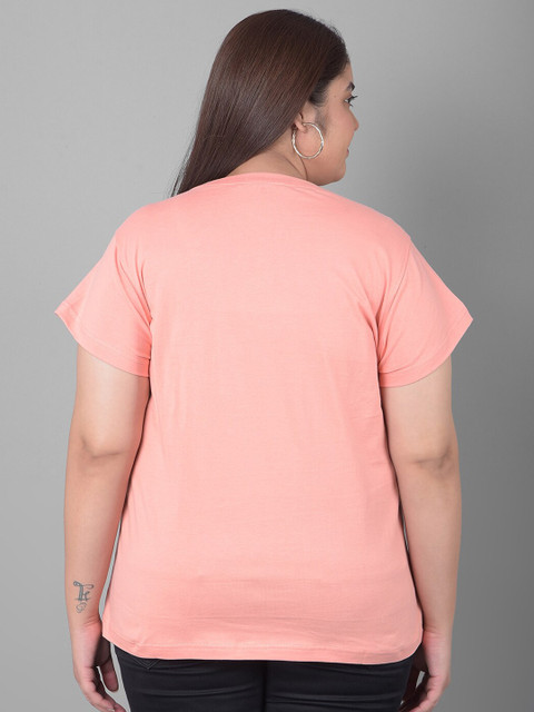 Club York Plus Size Typography Printed Round Neck Shirt Sleeves T-shirt - Image 5