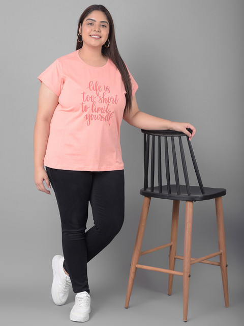 Club York Plus Size Typography Printed Round Neck Shirt Sleeves T-shirt - Image 7