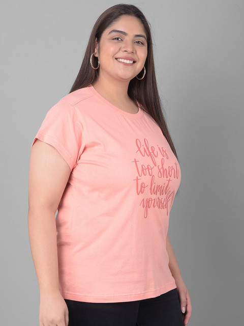 Club York Plus Size Typography Printed Round Neck Shirt Sleeves T-shirt - Image 3