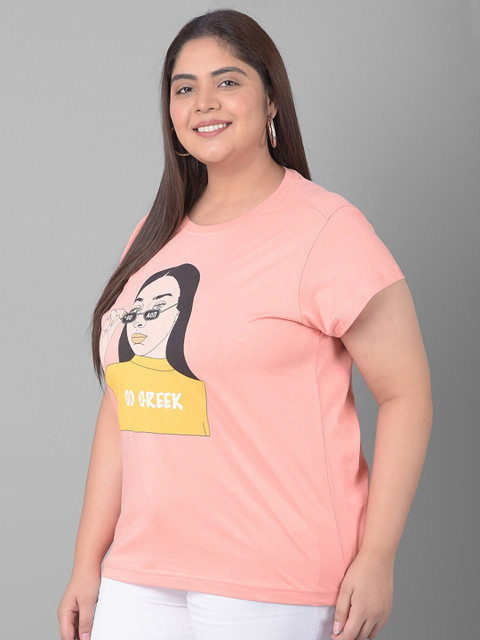 Club York Plus Size Graphic Printed Round Neck Shirt Sleeves T-shirt - Image 4