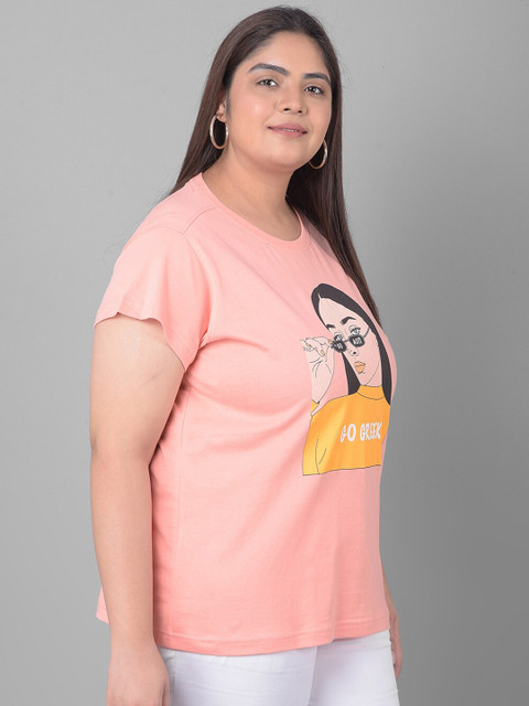 Club York Plus Size Graphic Printed Round Neck Shirt Sleeves T-shirt - Image 3