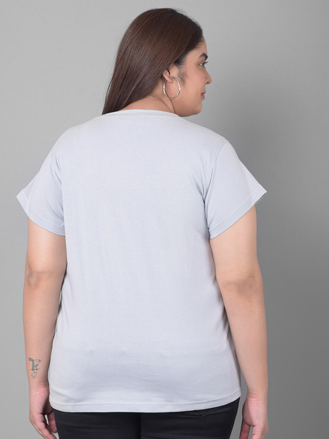 Club York Plus Size Typography Printed Cotton T-shirt - Image 5