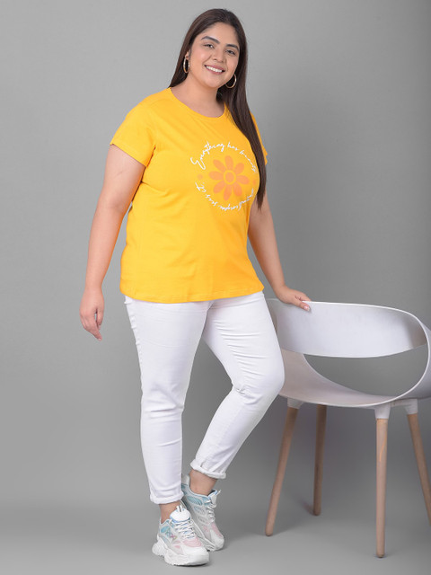 Club York Plus Size Typography Printed Cotton T-shirt - Image 7