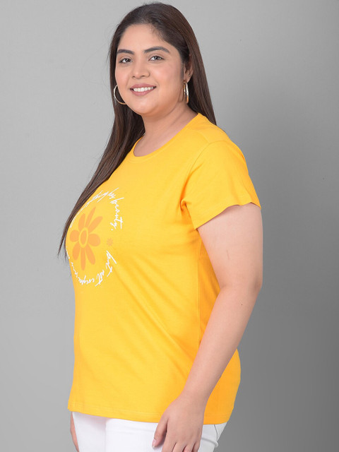 Club York Plus Size Typography Printed Cotton T-shirt - Image 4