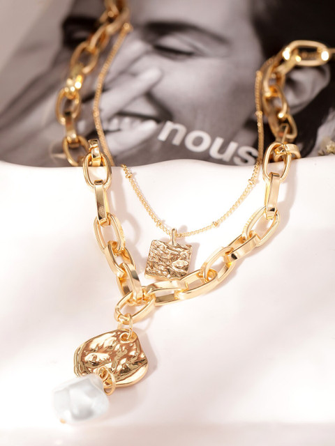 Rubans Voguish Gold-Plated Layered Necklace - Image 2