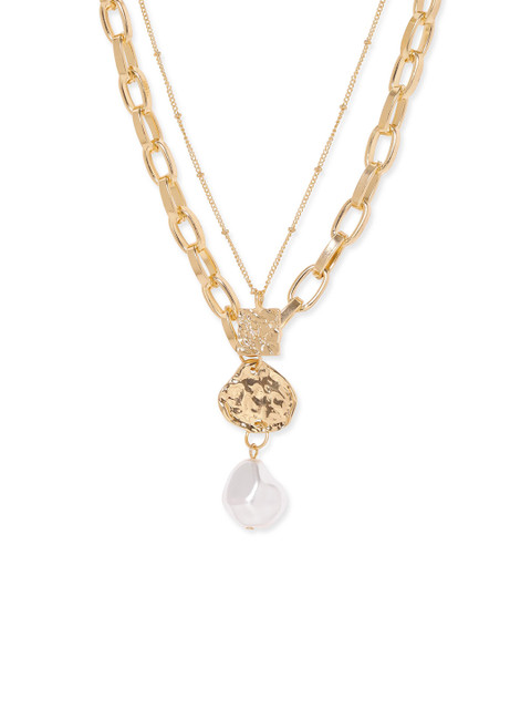 Rubans Voguish Gold-Plated Layered Necklace - Image 4