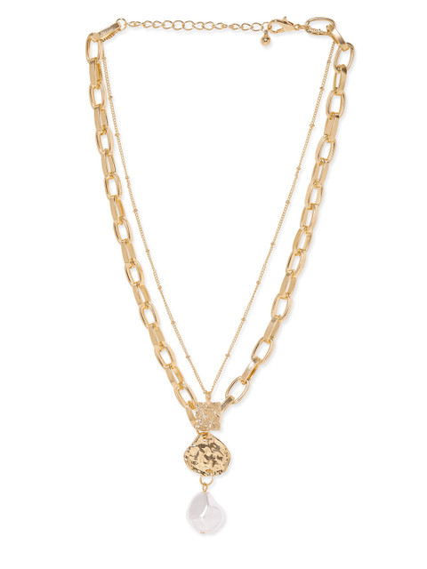 Rubans Voguish Gold-Plated Layered Necklace - Image 3