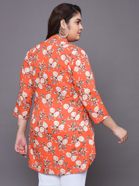 Tissu Plus Size Floral Printed Pure Cotton Kurti - Image 5