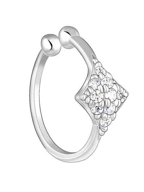 GIVA Silver-Plated CZ Studded Nosepin - Image 3