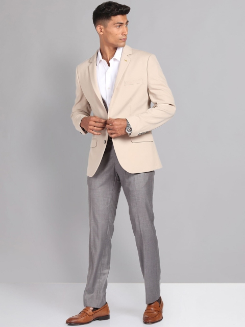 AD By Arvind Slim Fit Notched Lapel Collar Single Breasted Formal Blazers - Image 5