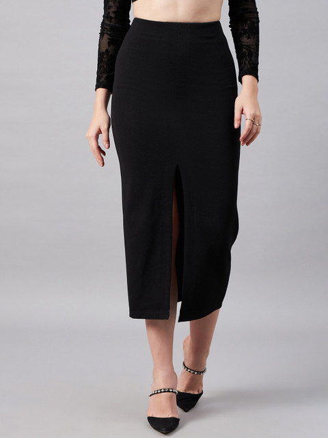 Chemistry Pencil Front Slit Midi Skirts