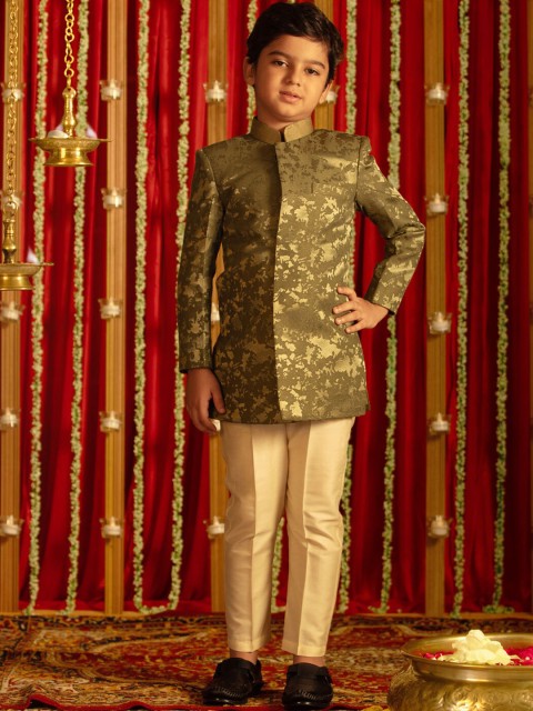 VASTRAMAY Boys Self-Design Sherwani