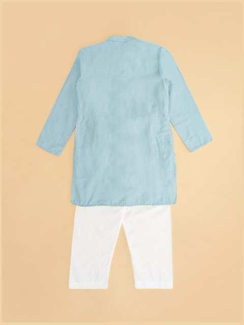 indus route by Pantaloons Boys Striped Regular Kurta with Pyjamas - Image 3