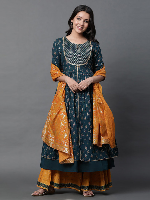 AURELIA Ethnic Motifs Printed Pure Cotton Dupatta