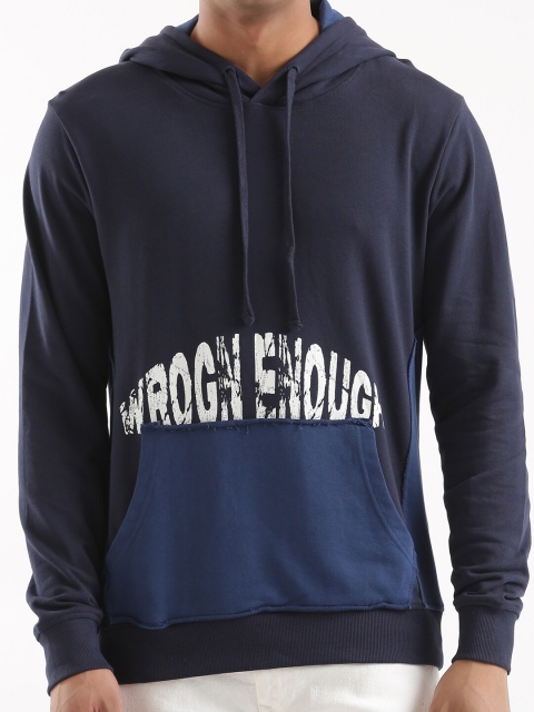 WROGN Typography Printed Hooded Cotton Pullover - Image 2